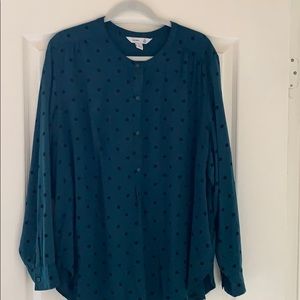 Old Navy Blouse xxl, beautiful green polka dot